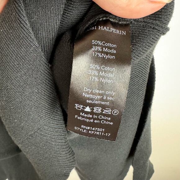 Kobi Halperin Womens Open Back Side Slits Black Crewneck Sweater Sz XL | Neutral - Picture 14 of 16